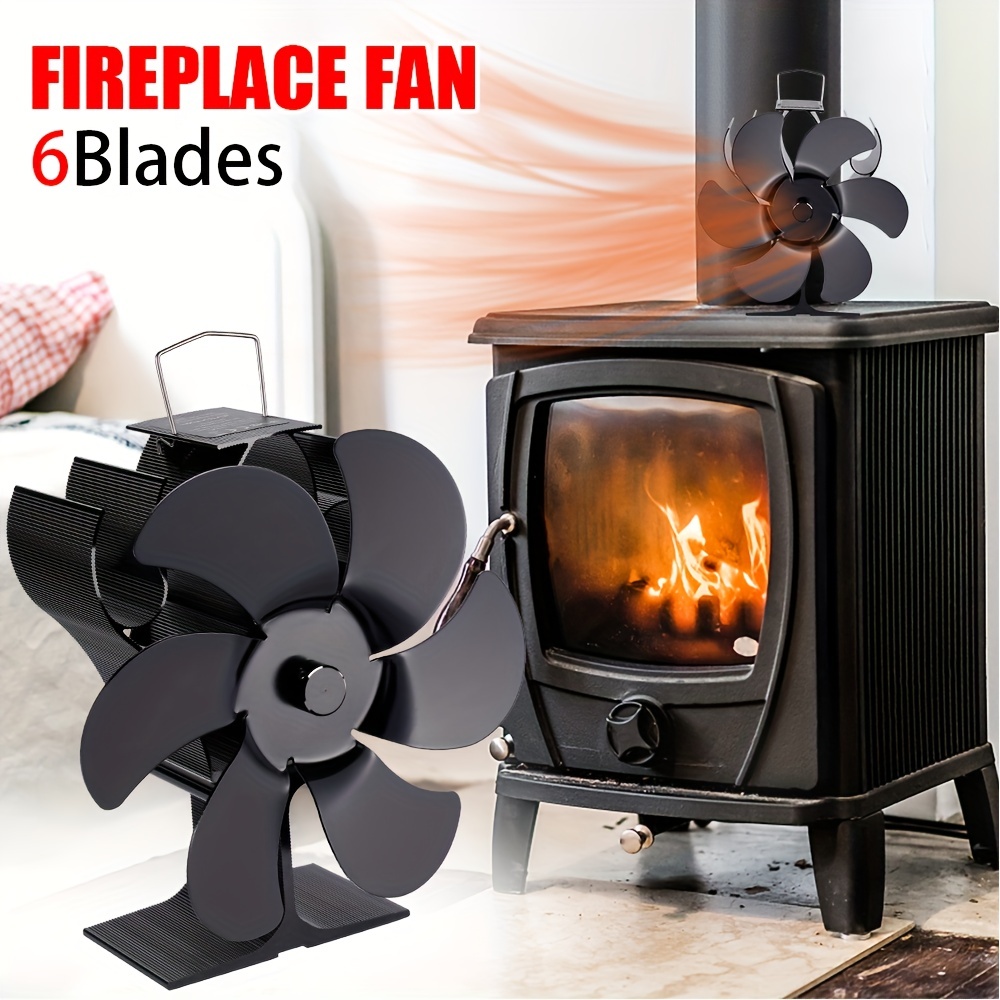 1pc Wood Stove Fan, 5 Blades Wood Stove Fan Heat Powered, Fireplace Fan,  Wood Stove Accessories, Non Electric Fan For Wood/Gas/Log Burner Stove