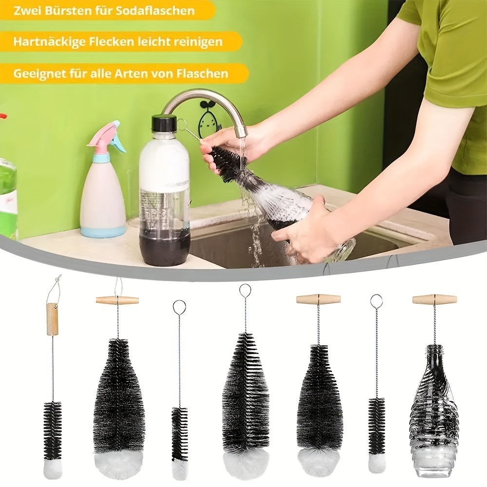 1pc Beverage Cup Cleaner, 2-in-1 Cup Cleaning Brush With Suction Base,  Kitchen Sink Accessory