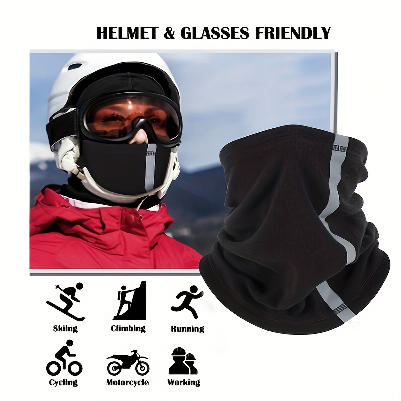 Winter Fleece Neck Gaiter Ski Head Scarf Face Mask Face - Temu