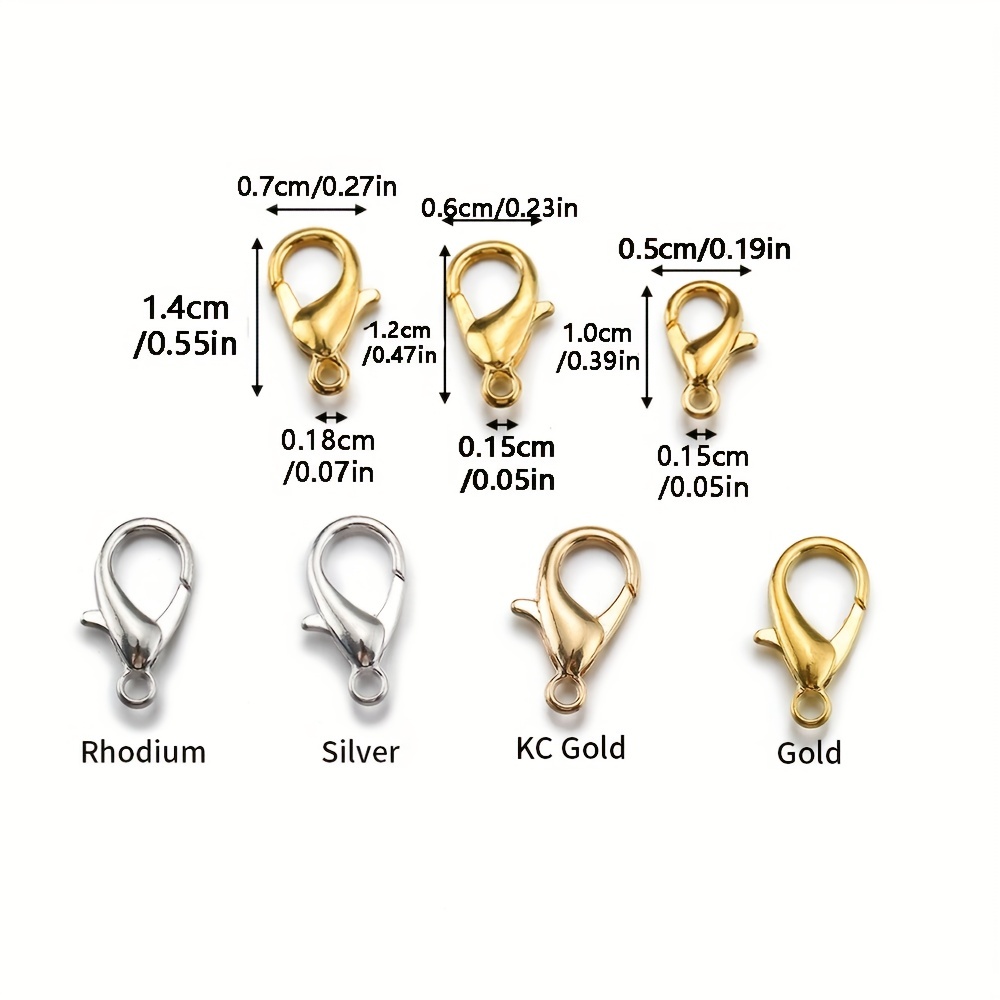 100pcs/lot Lobster Clasps For Bracelets Necklaces DIY Hooks Chain Closure