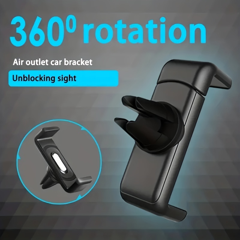 

360° Rotatable Air Vent Car Phone Holder, Universal Fit, Foldable And Portable Vehicle Bracket For All Smartphones, Durable High Strength Plastic With Tpu Grip, Clear Sight Car Mount - 1 Pack