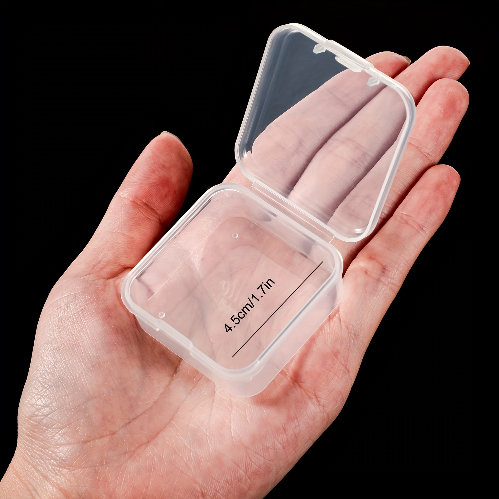 Small Plastic Box, 20 Pieces Square Clear Plastic, Small Storage Box, Beads  Storage Container Box for Pills, Herbs, Small Items(55*55*20 mm)