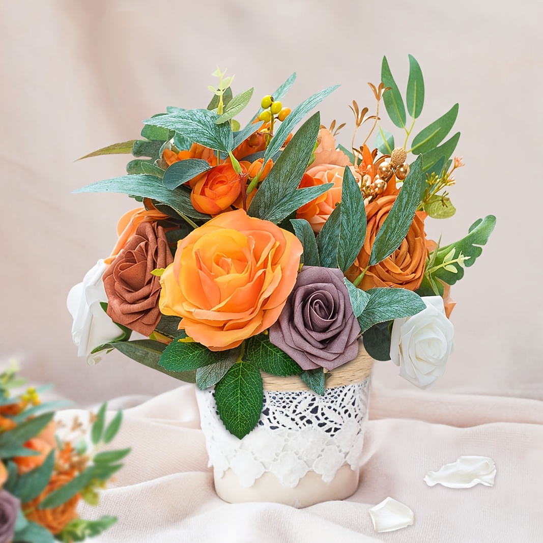 DIY Orange Floral Arrangements — Fun and confetti