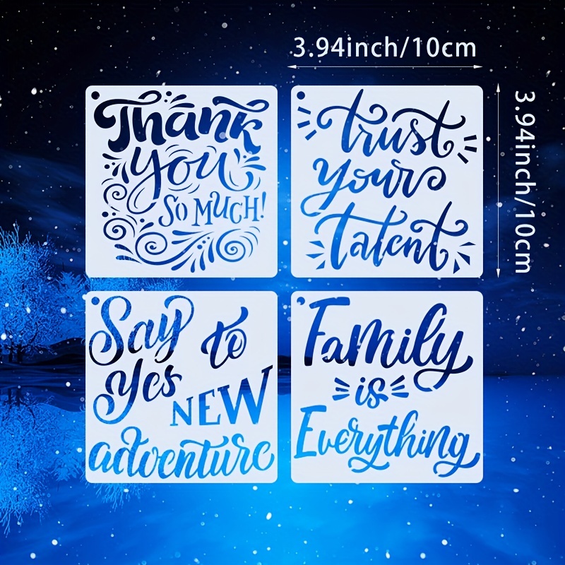  20 Piece Inspirational Word Stencil Set, Stencils for Painting  on Wood, Canvas - Quotes Include Dream, Faith Hope Love - Stencils for  Crafts Reusable – Art Stencils for Drawing 