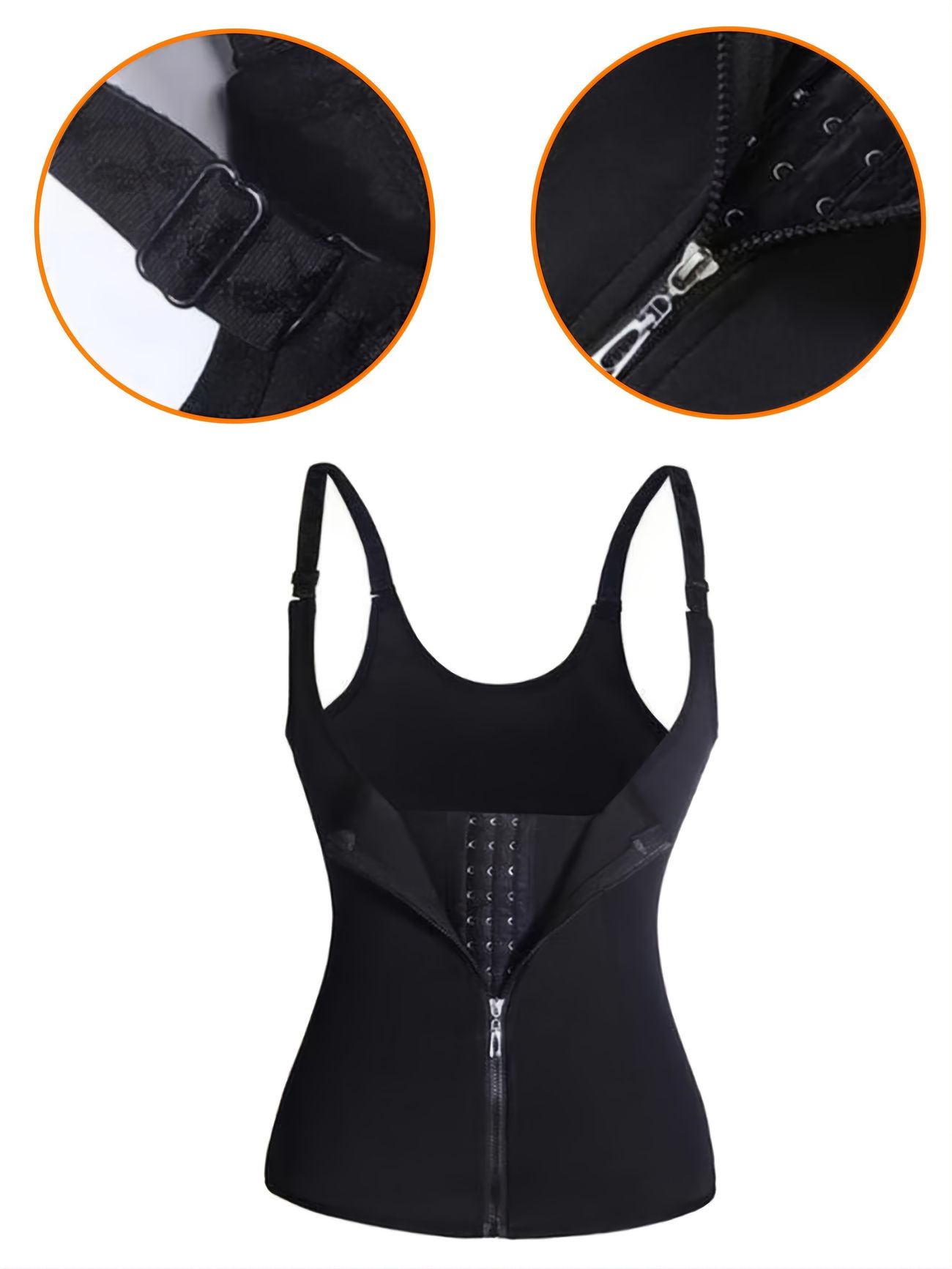 Solid Corset Tank Top, Women's Tummy Control For Women Body Shaper Zipper Open Women's Underwear Women's Underwear