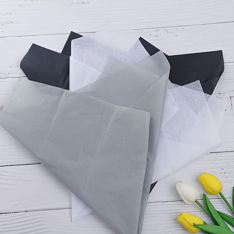 Bag Black White Gray Tissue Paper For Gift Wrapping For Art - Temu