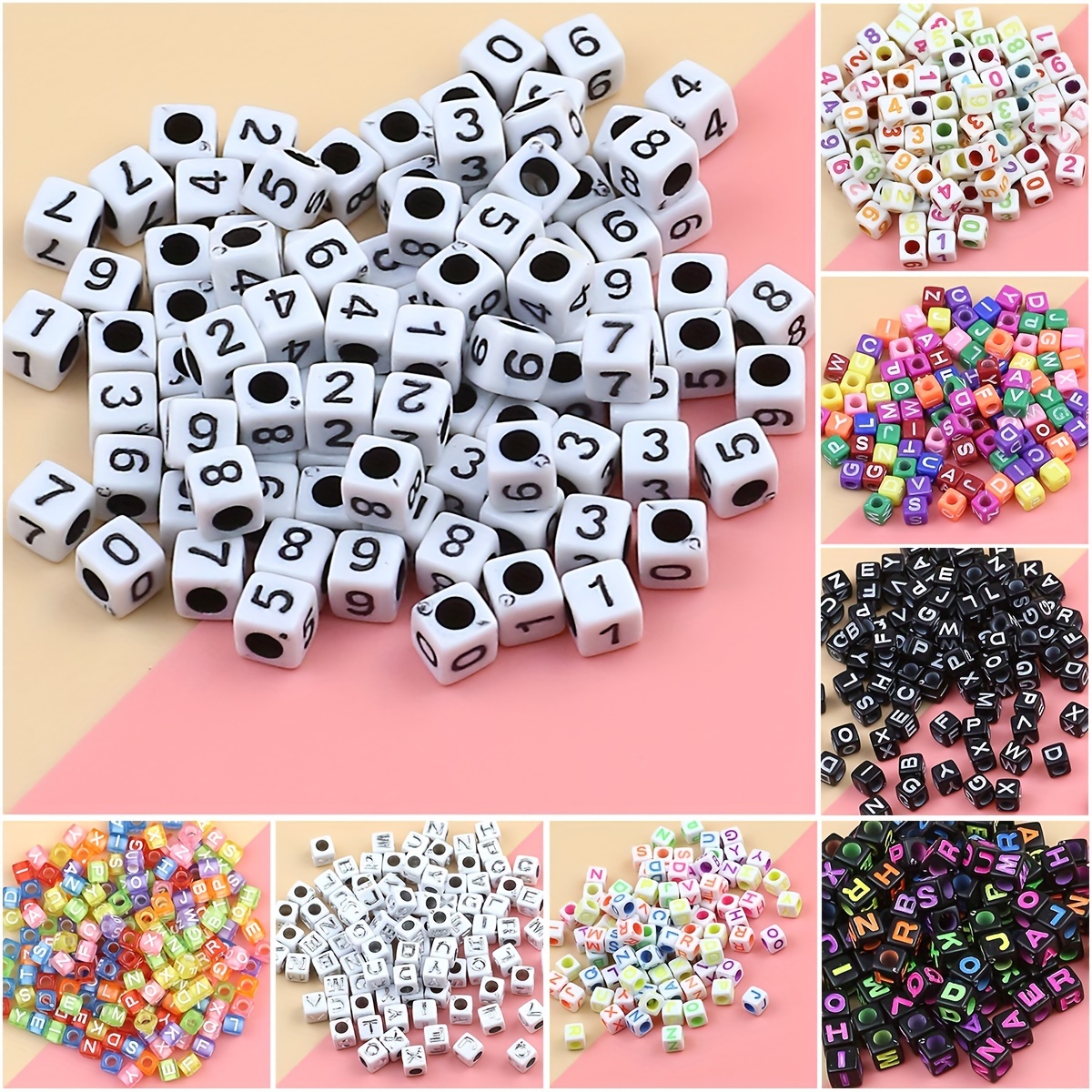 2100PCS 3mm/4*7mm Acrylic Beads Handmade DIY Jewelry Materials, Homemade  Earrings Bracelet Necklace Accessories, English Alphabet Letters Flat Beads  A