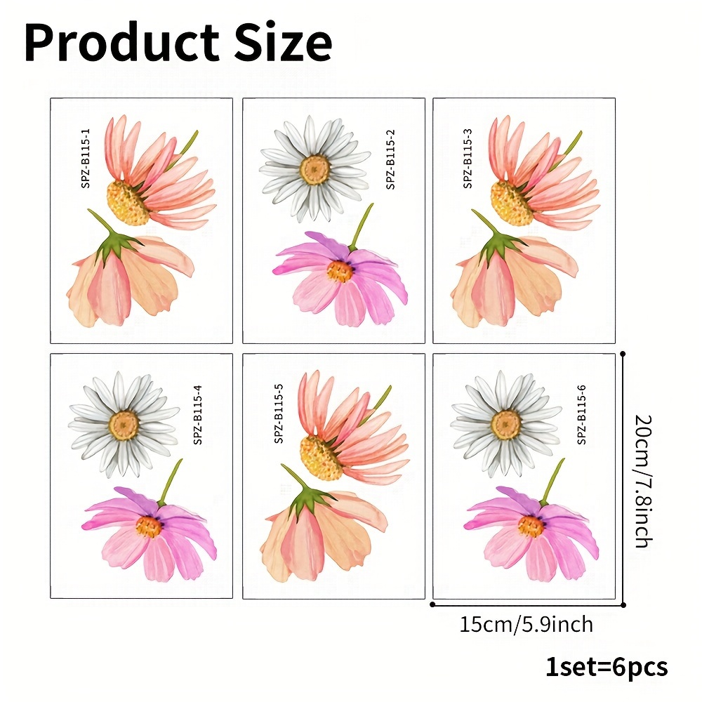 Image of 6 Sheets Anti-slip Bathtub Stickers Cartoon Floral Pattern Stickers Bathroom Stickers Frosted Bathtub Stickers