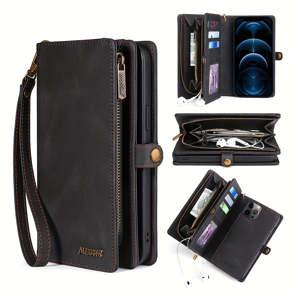 Xusive Leather Case Wallet Slim Book Cover with Card Slots Cash