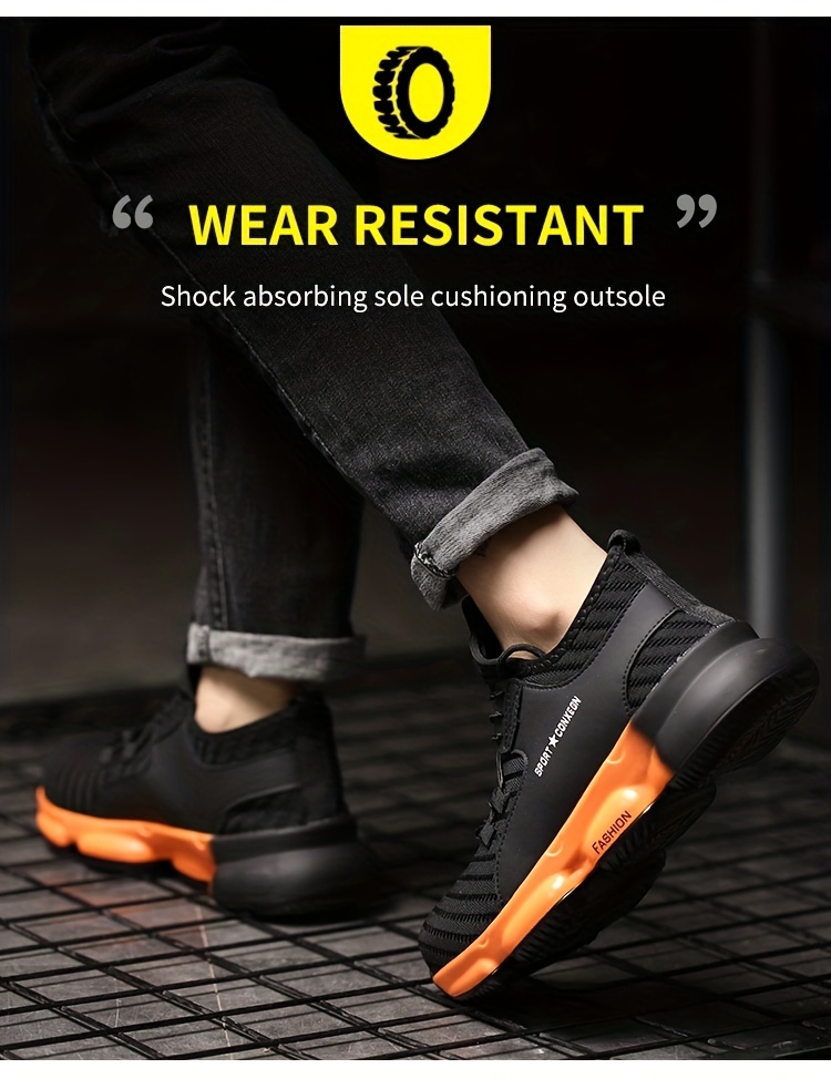 Plus Size Zapatos Seguridad Punta Acero Protectora Hombres Buena Absorción  Impactos, Zapatillas Cómodas Cordones, Perfectas Actividades Seguridad En  Construcción - Calzado Hombre - Temu