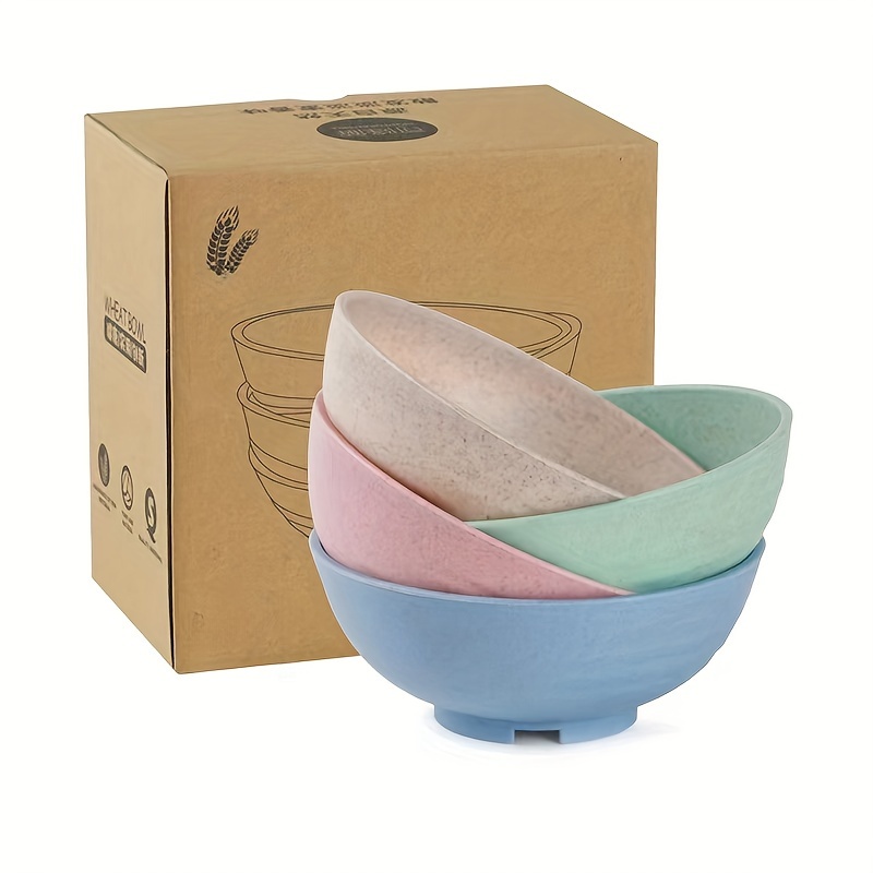 Wheat Straw Bowl Set Unbreakable Grain Bowl Microwave - Temu