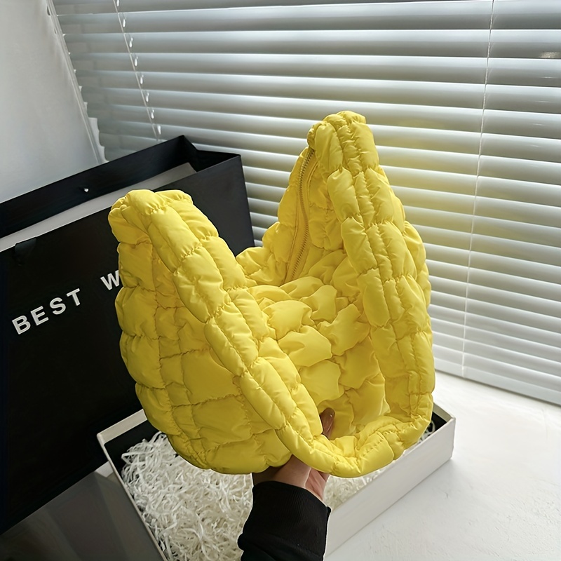 Women's Quilted Banana Hobo Bag