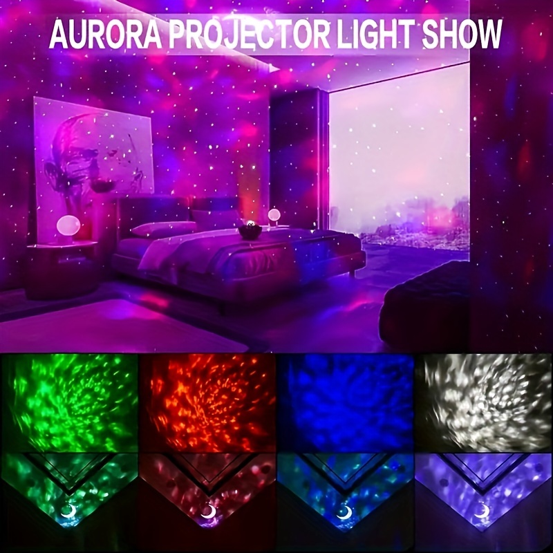 1pc galaxy projector light starry night light moon nebula wave projector rgb color changing remote control party light for bedroom home decoration christmas thanksgiving day new year valentines day gift 3