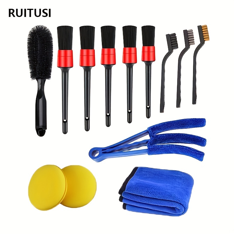 Car Cleaning Brush Set, 14 PCS Car Detail Cleaning Brushes, for