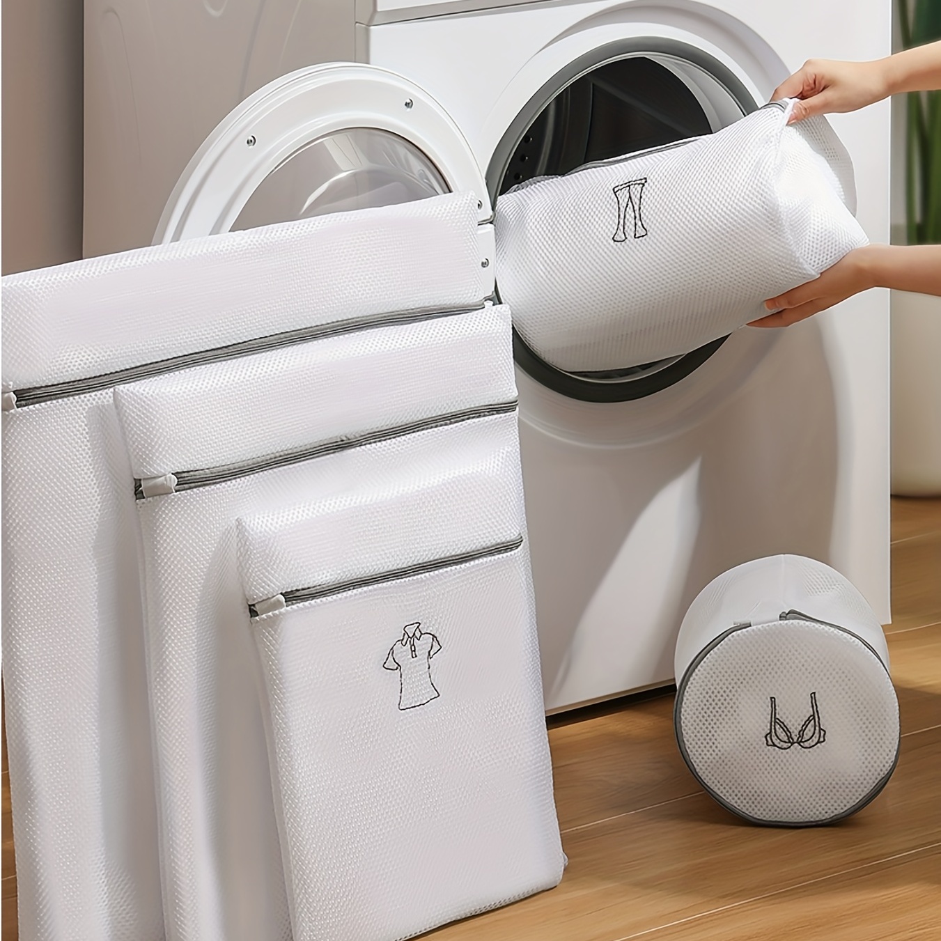 Zipper Mesh Wash Bags Household Washing Machine Bag For Laundry Underwear  Bra Socks Dirty Clothes Organizer Laundry Basket - AliExpress