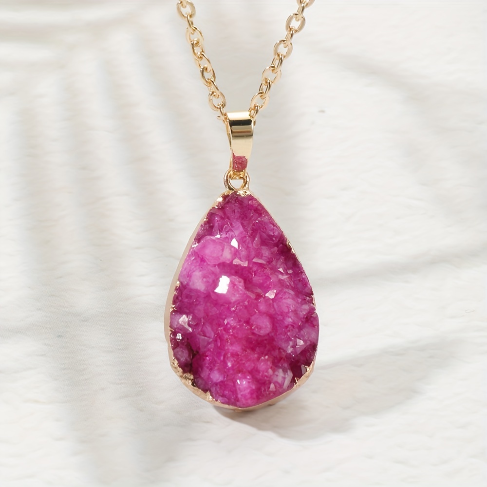 Natural Crystal Pendant Necklace