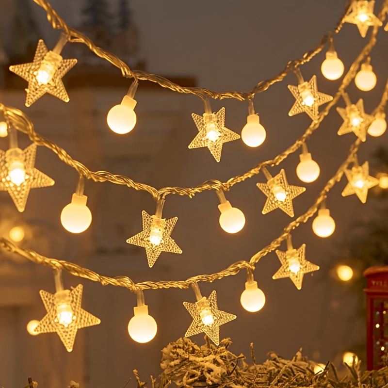 Guirlande lumineuse de Noël à LED, Décoration de la Saint-Valentin, Lumière  de sapin de Noël en forme d'étoile de flocon de neige, Pour la décoration