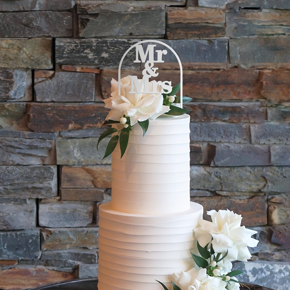 Décoration Gâteau de Mariage en Acrylique Mr & Mrs