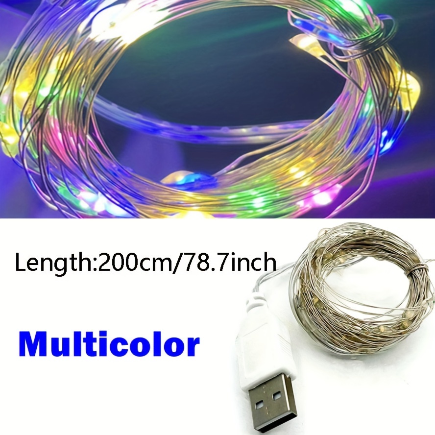 Usb Led String Lights Copper Silver Wire Garland Light - Temu Portugal