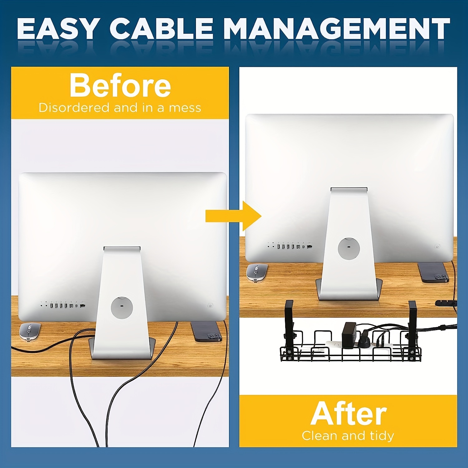 Organize Your Cables Keep Them Dust free With This Desktop - Temu