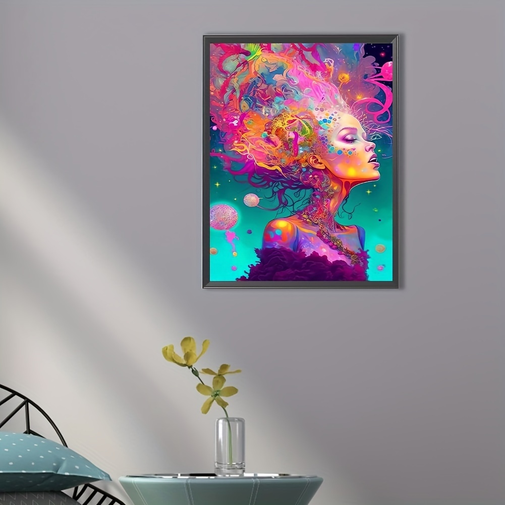 1pc30*40cm/11.8inx15.7in Frameless DIY 5D Artificial Diamond Painting, S Watercolor Girl Diamond Painting, Handmade Home Gift