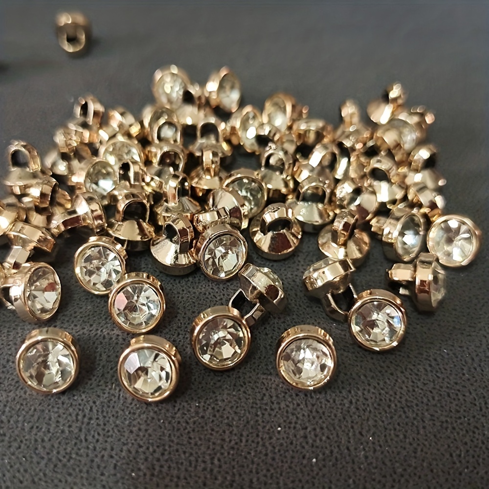 50pcs 8mm Small Rhinestone Buttons for Apparel Decorations