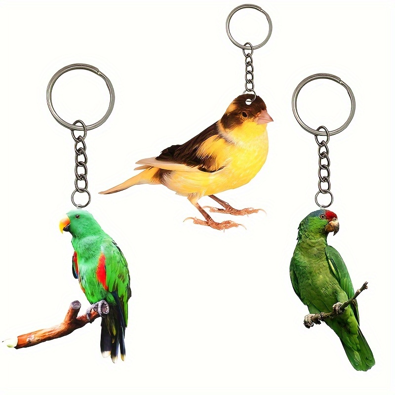 Cute Rhinestone Crystal Owl Bird Parrot Keychain Animal Key Chain