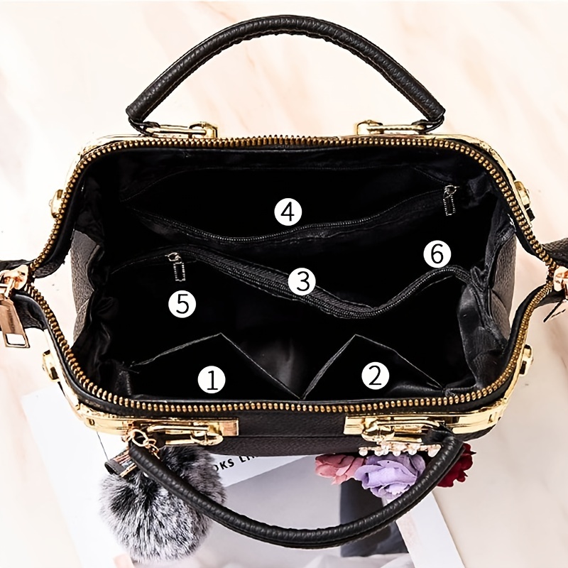 Women Top Handle Bags Faux Leather Handbag Fashionable Crossbody