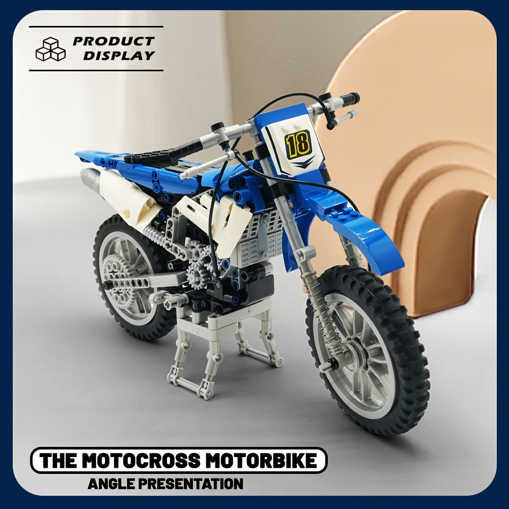 

Technical 1:6 Seris Motorcycle Building Blocks, Motocross Motorbike Model Blocks Modular High Reduction Classic Collection Educational Toys Gifts