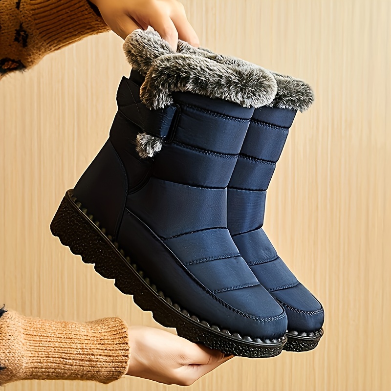 Faux Fur Waterproof Anti slip Winter Boots Warm Plush Inner - Temu Canada