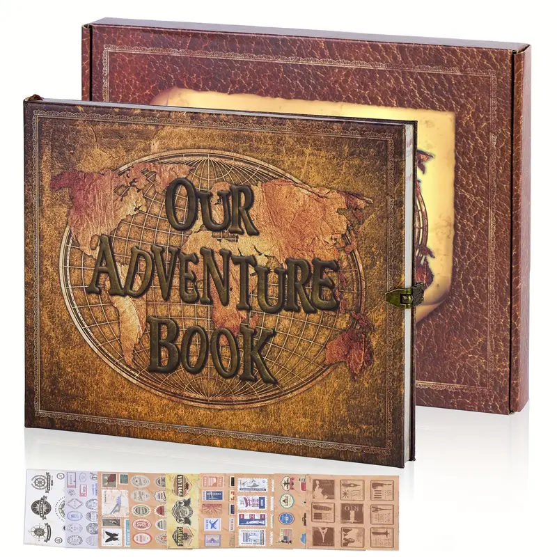 1pc Our Adventure Book Scrapbook 146 Pages Photo Album, DIY Handmade Memory  Travel Diary Photo Book