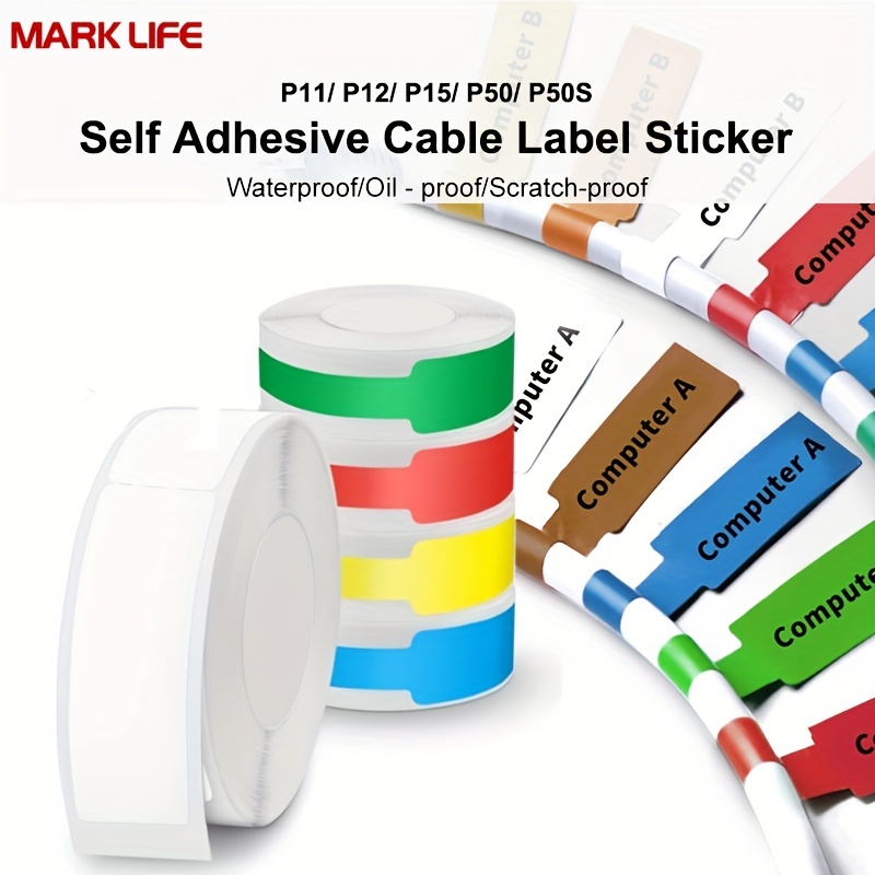 Marklife 65 Etiquetas Cables P11/p12/p15/p50 Coloridas - Temu Chile