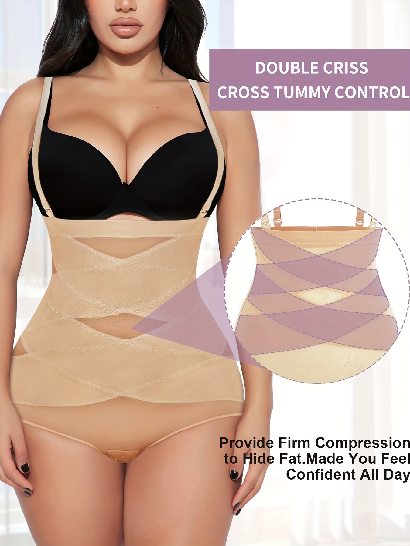 CrissCross Extra-Firm High-Waisted Tummy Control Mesh Briefs –