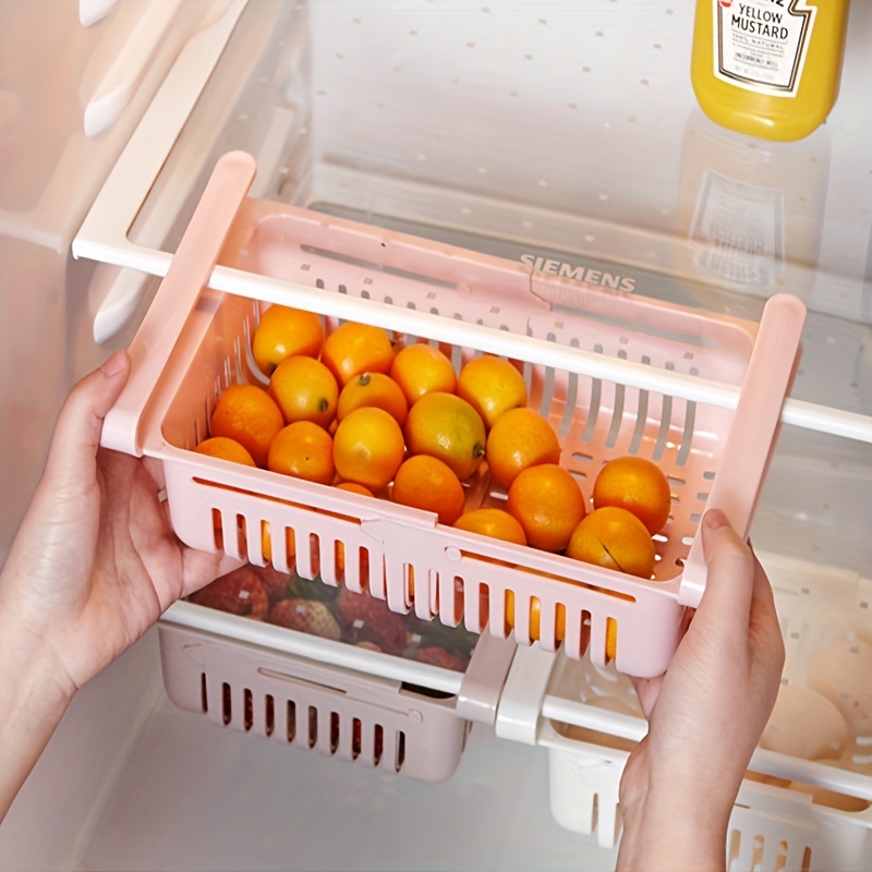 1PCS Refrigerator Organizer Bins with Pull-out Drawer, Drawable Clear  Fridge Drawer Organizer with Handle, Plastic Kitchen Pantry Storage  Containers