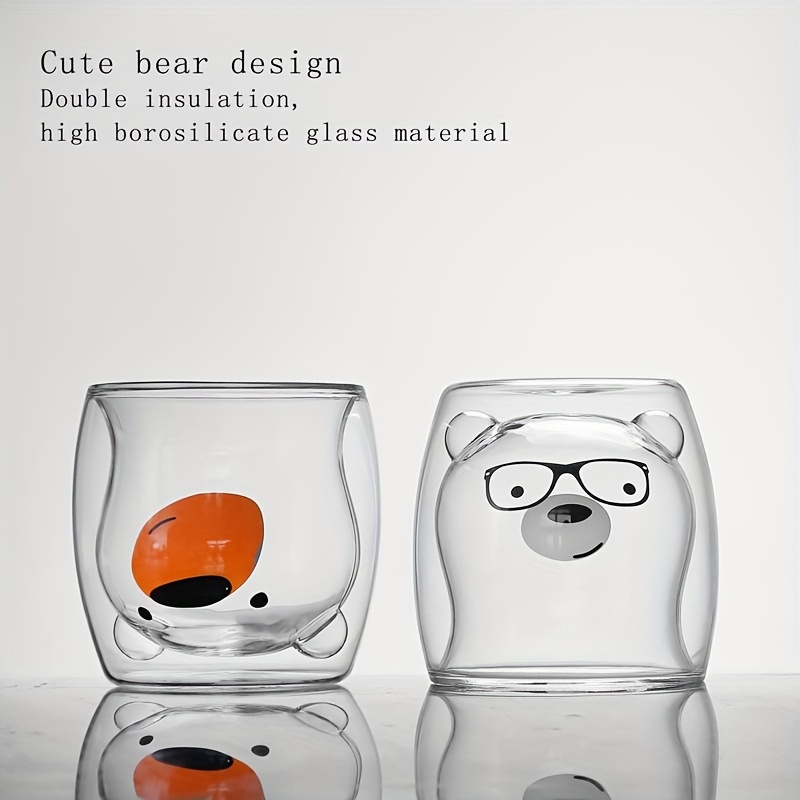 Cute Double Wall Glass Cups, Animal Designed Coffee Cups, Tea Cups, Glass  Mugs