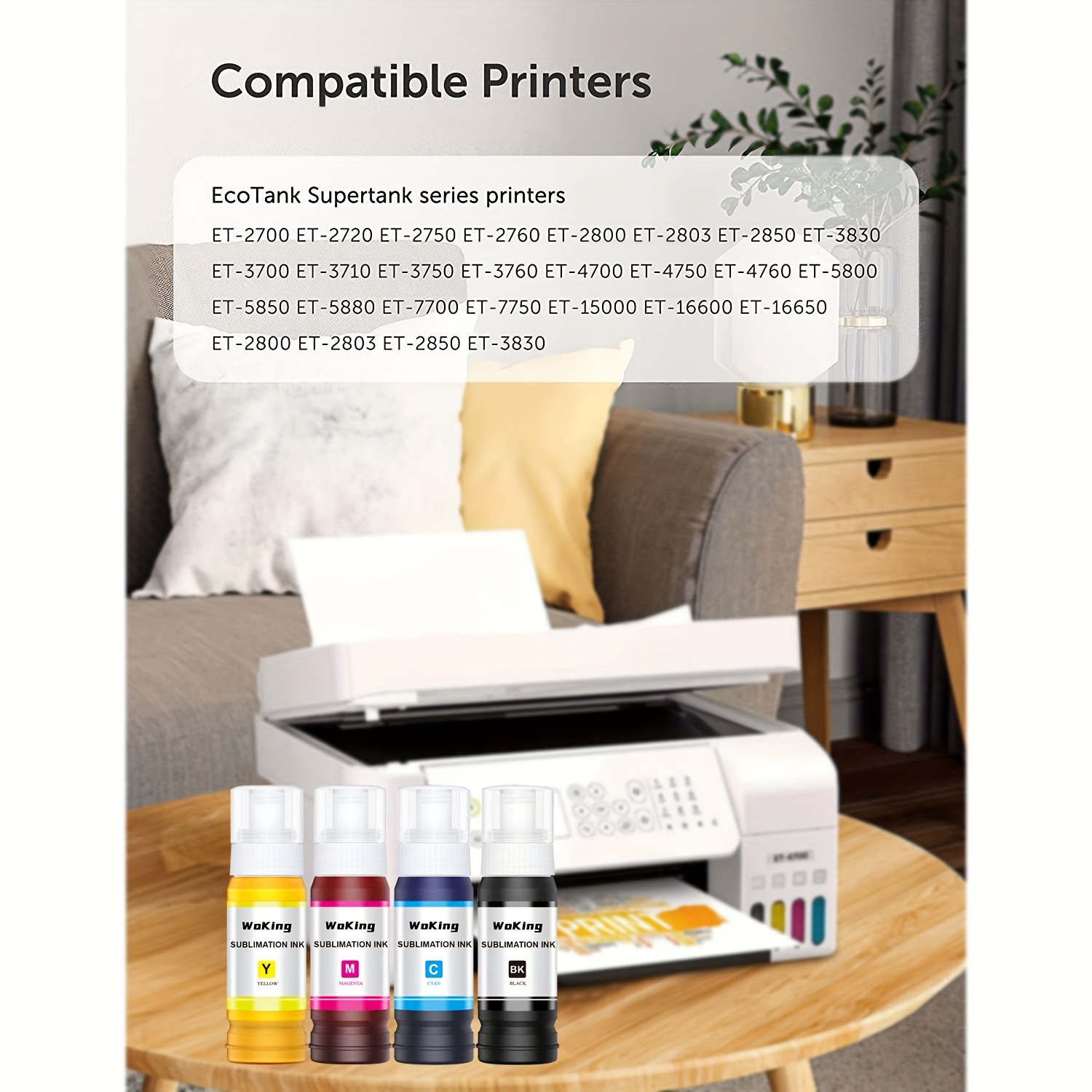 WoKing Sublimation Ink for EcoTank Supertank Inkjet Printer ET Series