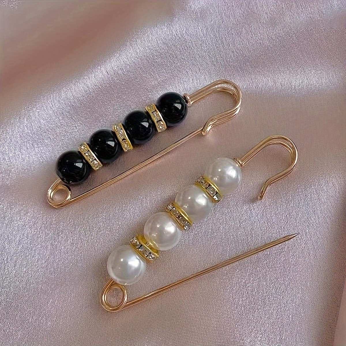 

2pcs Waist Buckle Pin, Fashion Simple Elegant Pearl Pin Clothing Accessories