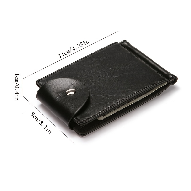 Mens Black Blue Pu Leather Wallet - Temu