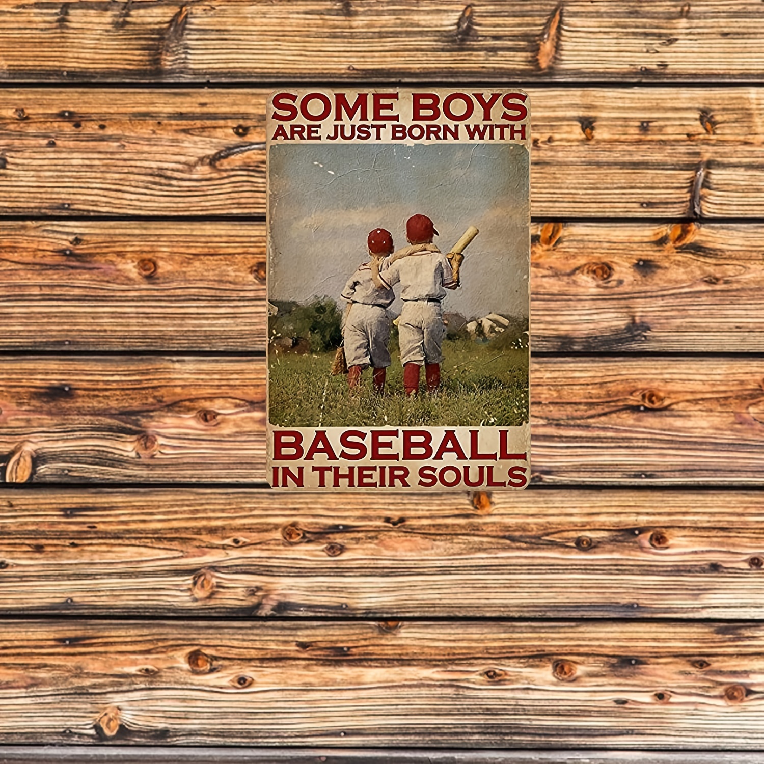 Retro Baseball Poster Tin Sign - Add A Unique Touch To Your Man Cave,  Garage, Or Bathroom! - Temu