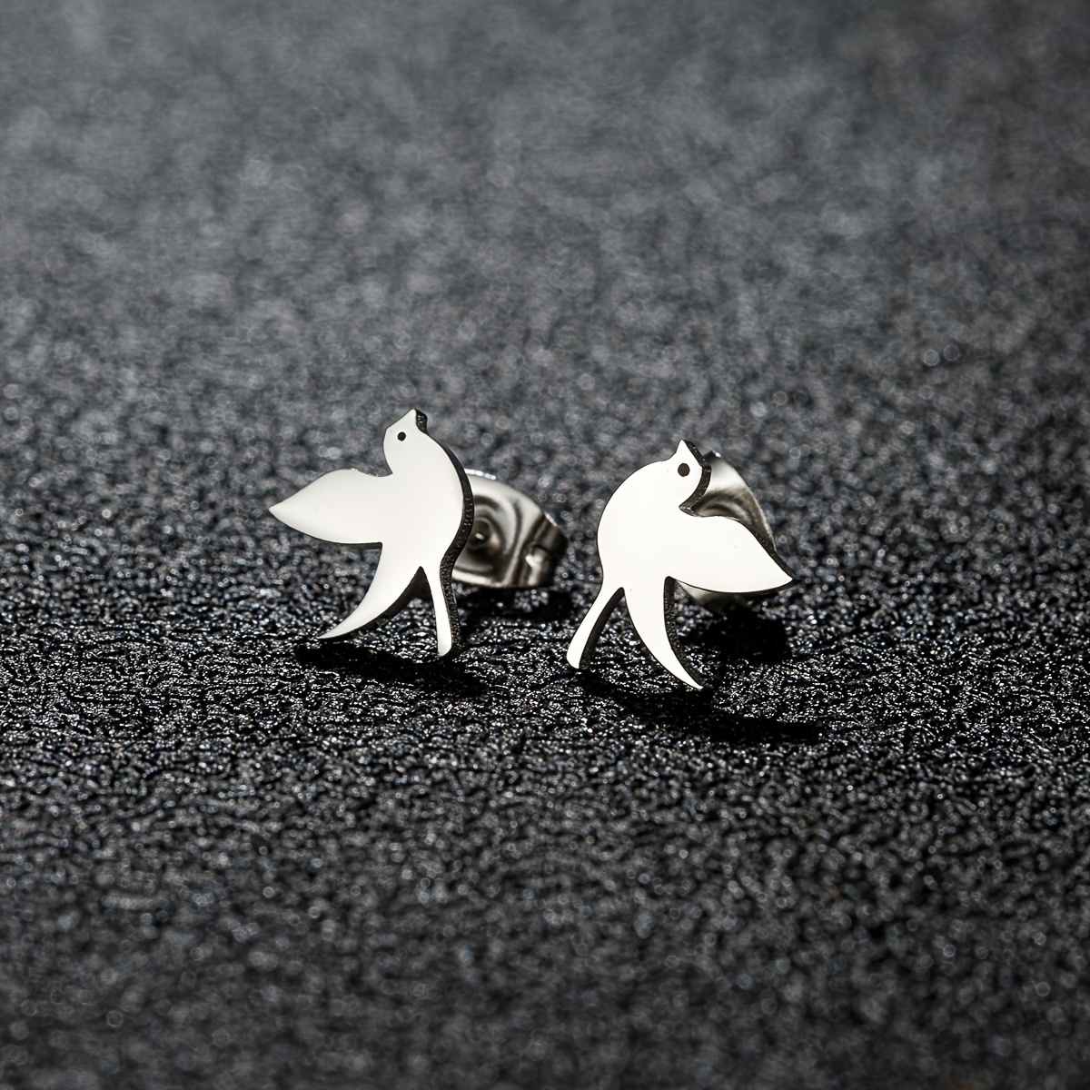 Stainless Steel Swallow Stud Earring Bird Animal Ear - Temu Canada