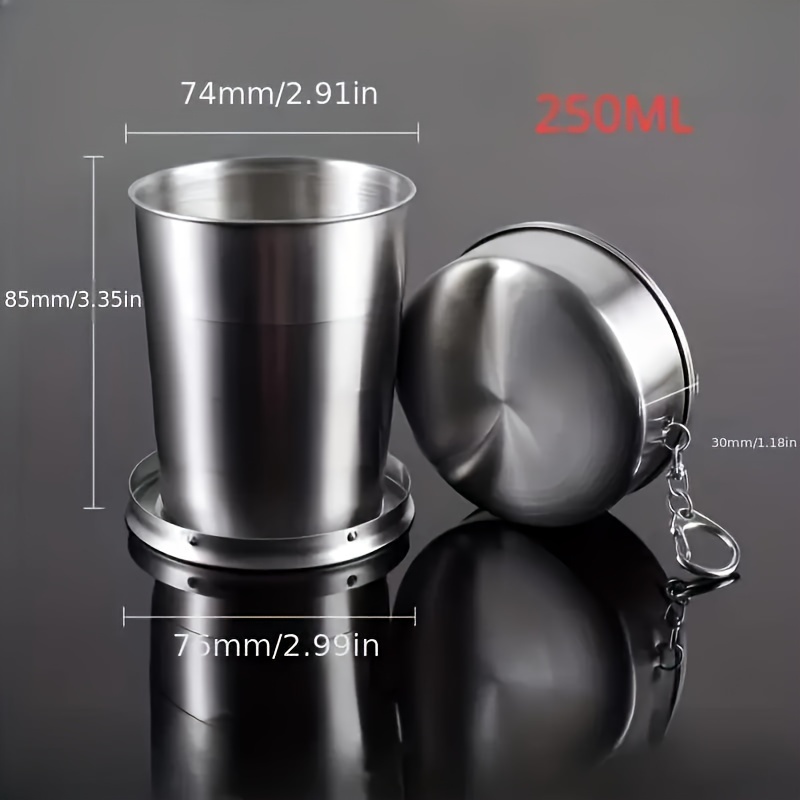 1pc Vaso Agua Plegable Portátil Acero Inoxidable Telescópico - Temu