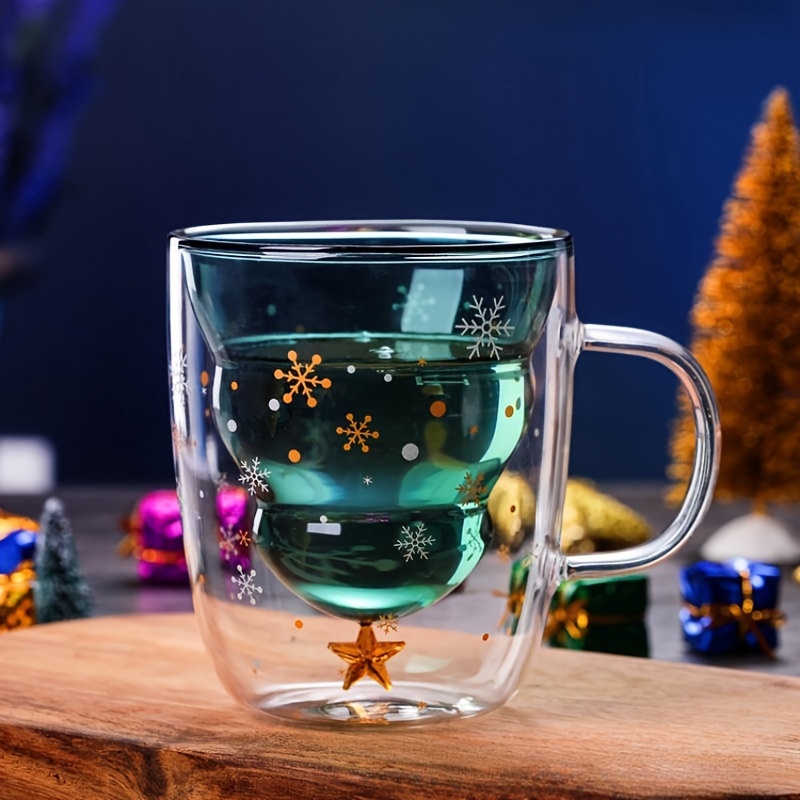 Christmas Tree Glass Household Double wall Heat Insulated Coffee Mug –  HeyHouseCart