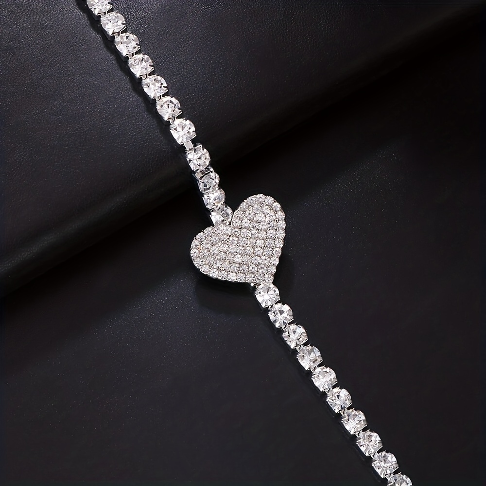 Bling Rhinestone Love Heart Chest Chain Harness Bra Necklace - Temu Canada
