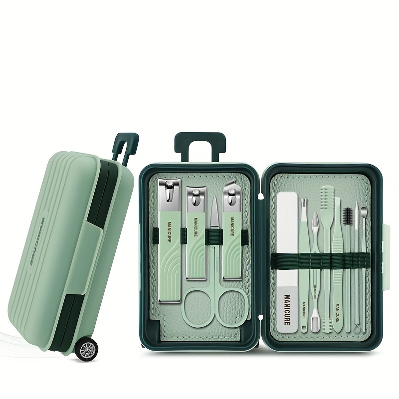 12pcs Nail Clipper Set With Case Manicure Tool For Travel Nail Cutter