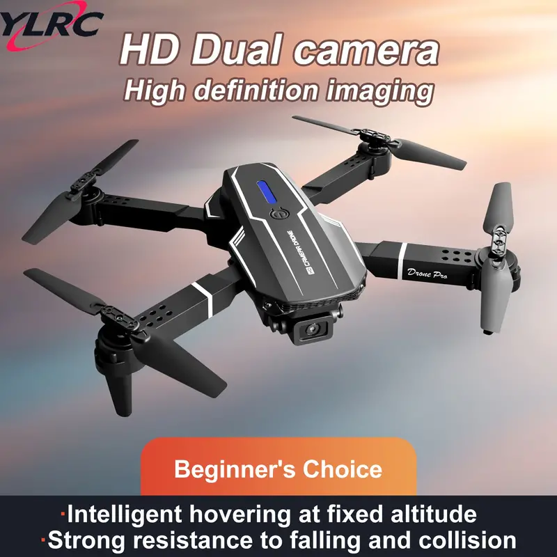 E88 Quadcopter UAV Drone:Altitude Hold, One-Key Takeoff, Dual HD Cameras/single HD Camera, Auto Capture, Gravity Sensing, LED Lights. The Most Affordable Product, Perfect For Adults And Gift Choice. details 1