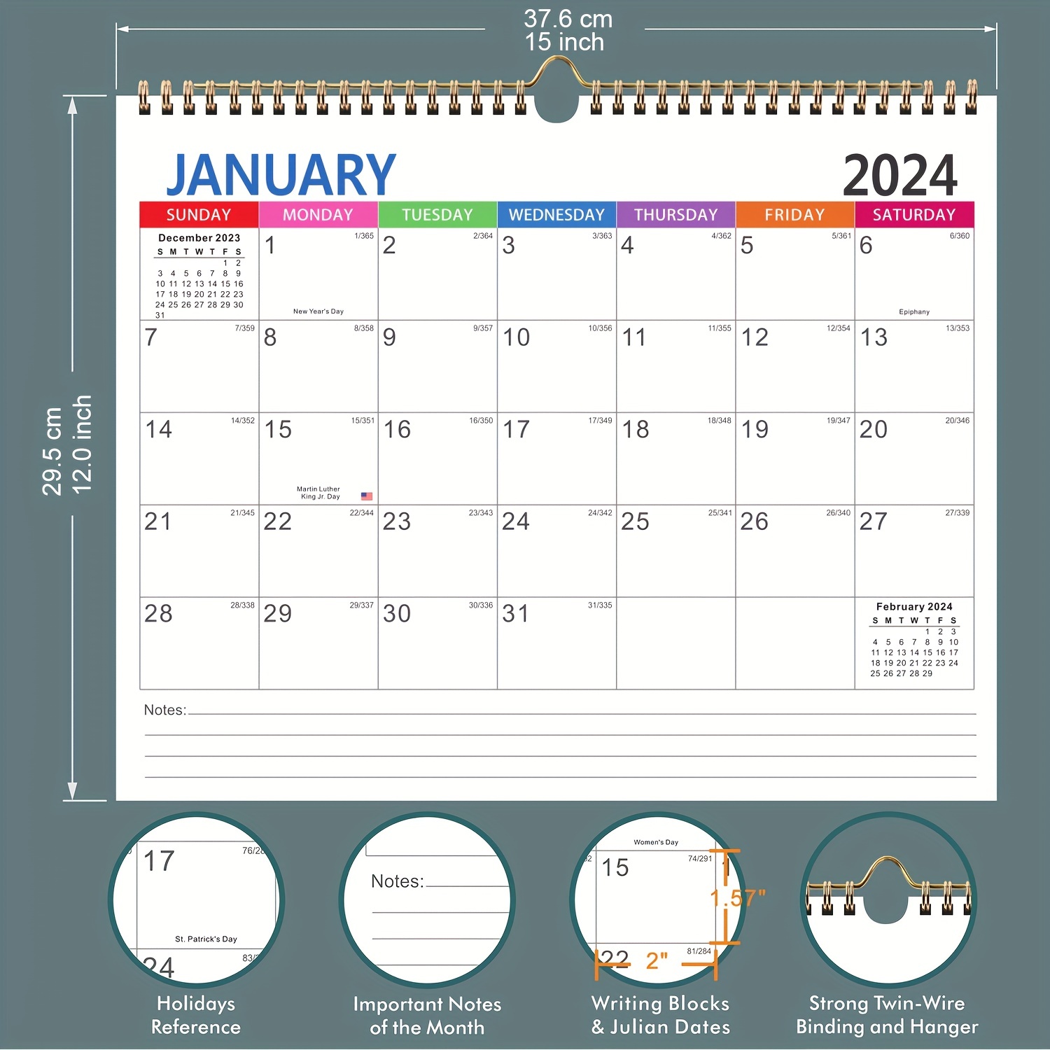 Temu　2024-2025　2025　年　月まで、厚紙付きの切り取り可能なマンスリーカレンダー、大型アカデミックウォールファミリーファミリープランナー　月から　年　個　か月閲覧可能な吊り下げカレンダー、2024　18　ファミリーカレンダー　Japan