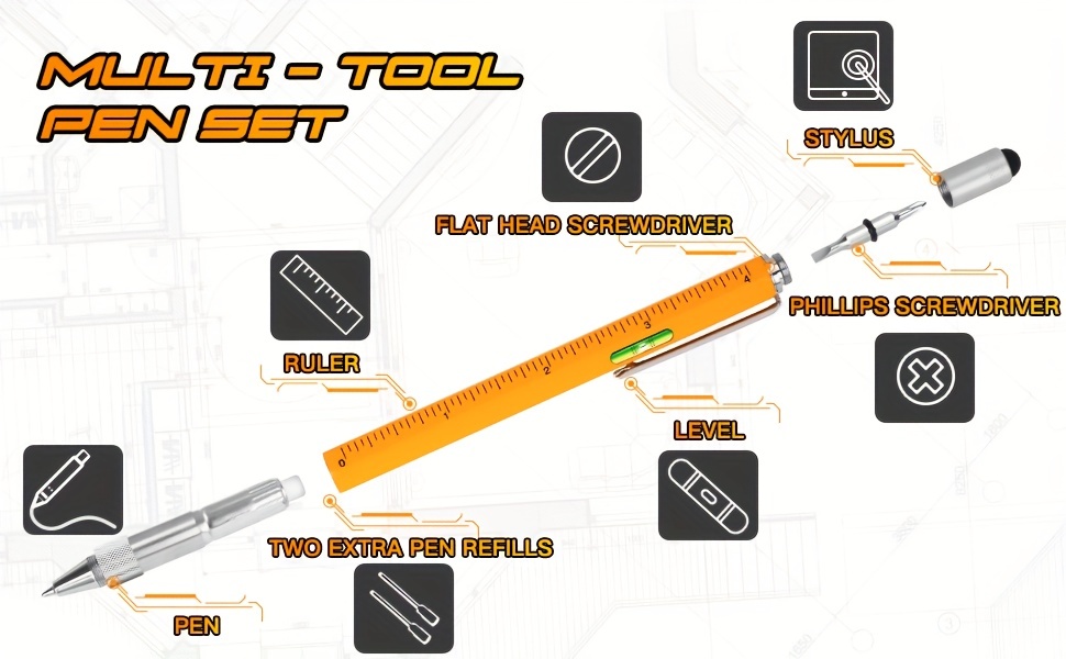 hongred Penna Multifunzione Regalo Uomo stilografica ricaricabile, Idee  Compleanno per Lui, Regali Natale Originali Papà Gadget Set Regalo Con