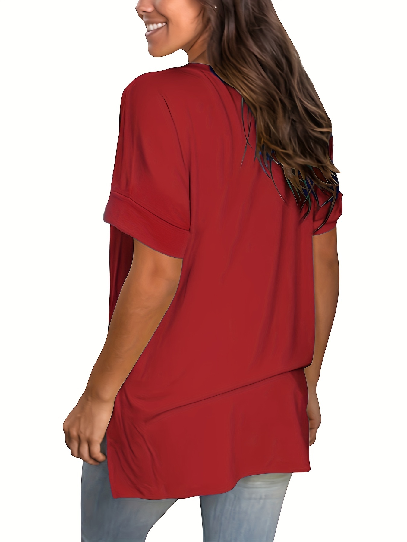 Lolmot Women Fashion Printed Casual V-Neck Short Sleeve Loose T-Shirt  Blouse Tops