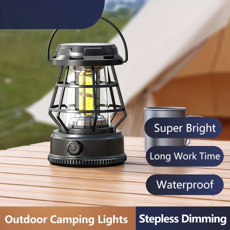 Solar Lantern Waterproof Camping Lantern Rechargeable Camping