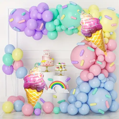 5pcs, Donut Candy Balloon Decorazioni Per Feste Di Compleanno Dount Stripes  32 Pollici Numero 1 2 3 4 5 6 7 8 9 Palloncino In Alluminio Forniture Per  Compleanno Baby Shower Ricordi